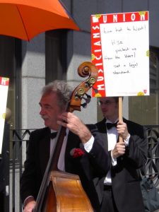 Musicians protesting